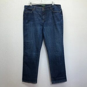 Lauren Ralph Lauren Jeans Womens 18W Blue Denim Classic Straight Stretch